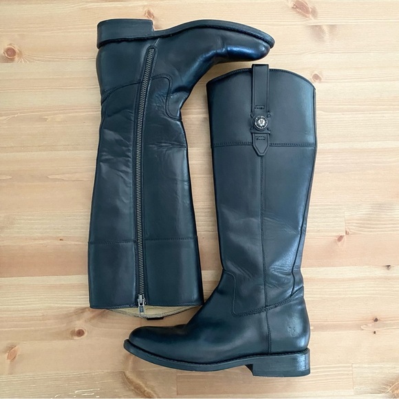 Frye Jayden Button Melissa Tall Black Leather High Riding Boots 6B Style 3475095 - Picture 2 of 15